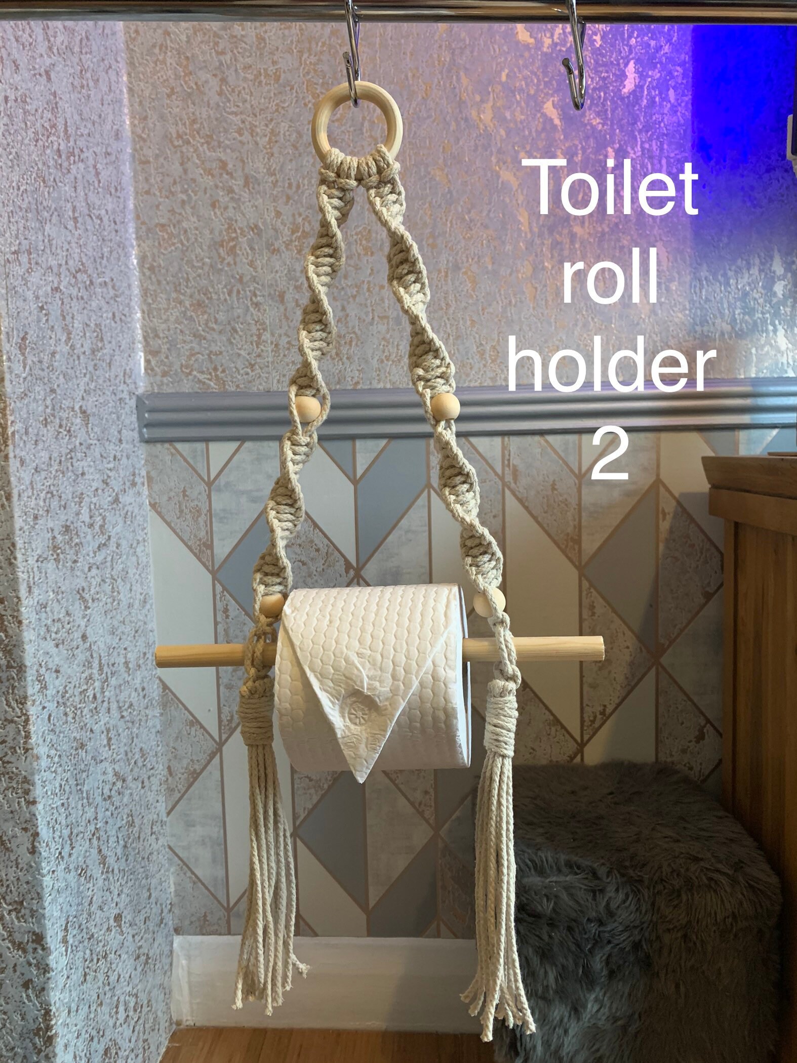 Macrame toilet roll holder multiple options Etsy