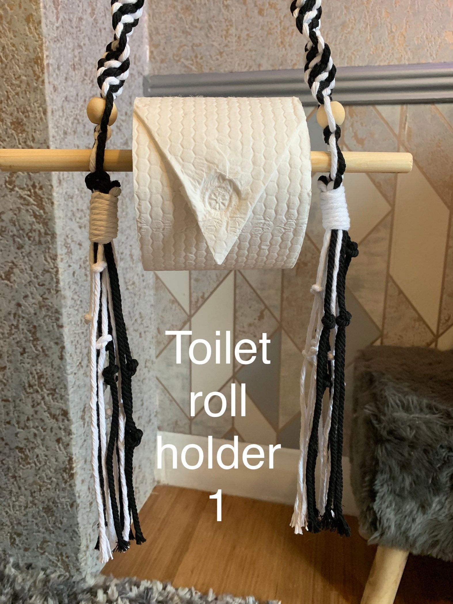 Macrame toilet roll holder multiple options Etsy