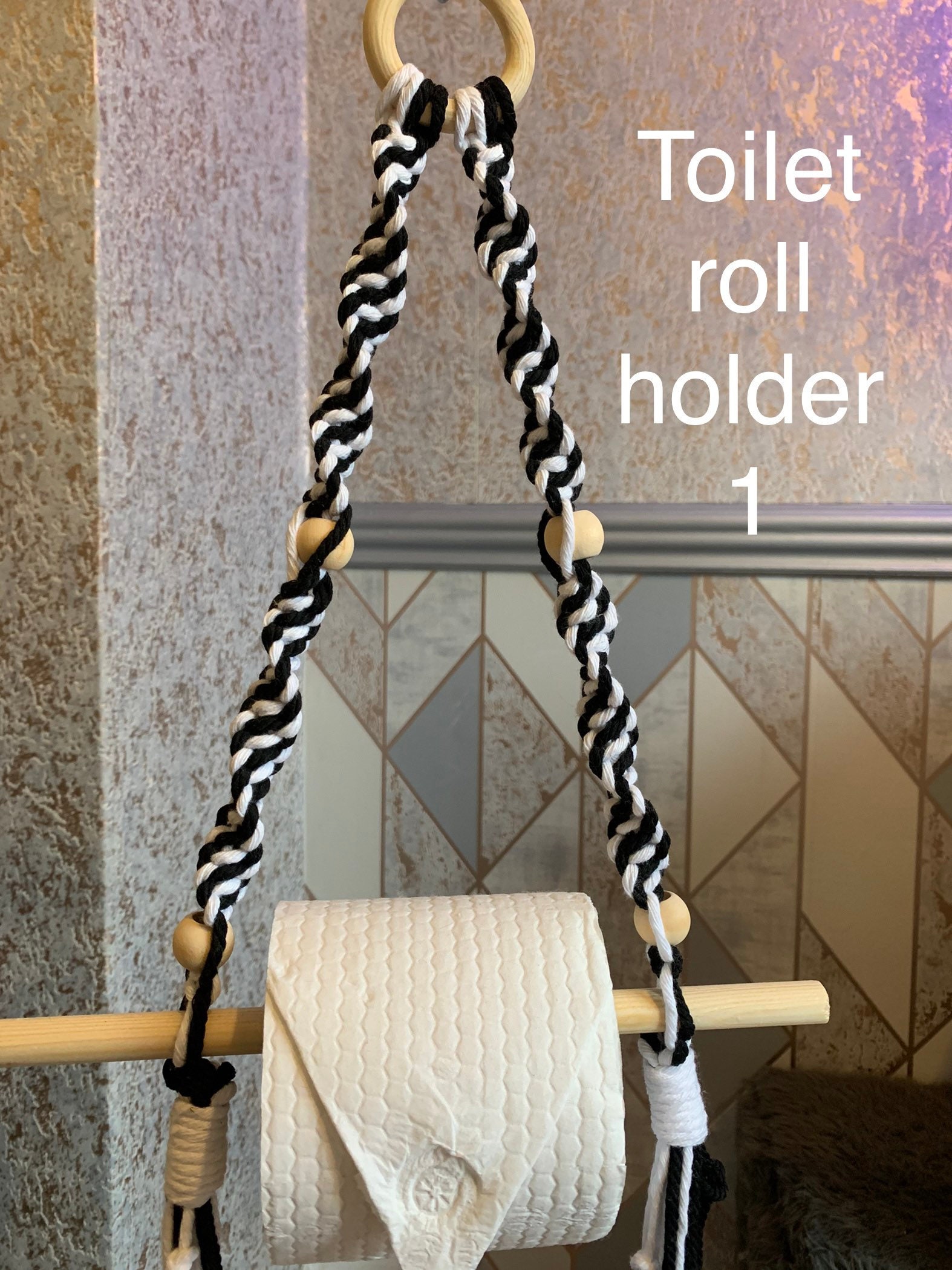 Macrame toilet roll holder multiple options Etsy