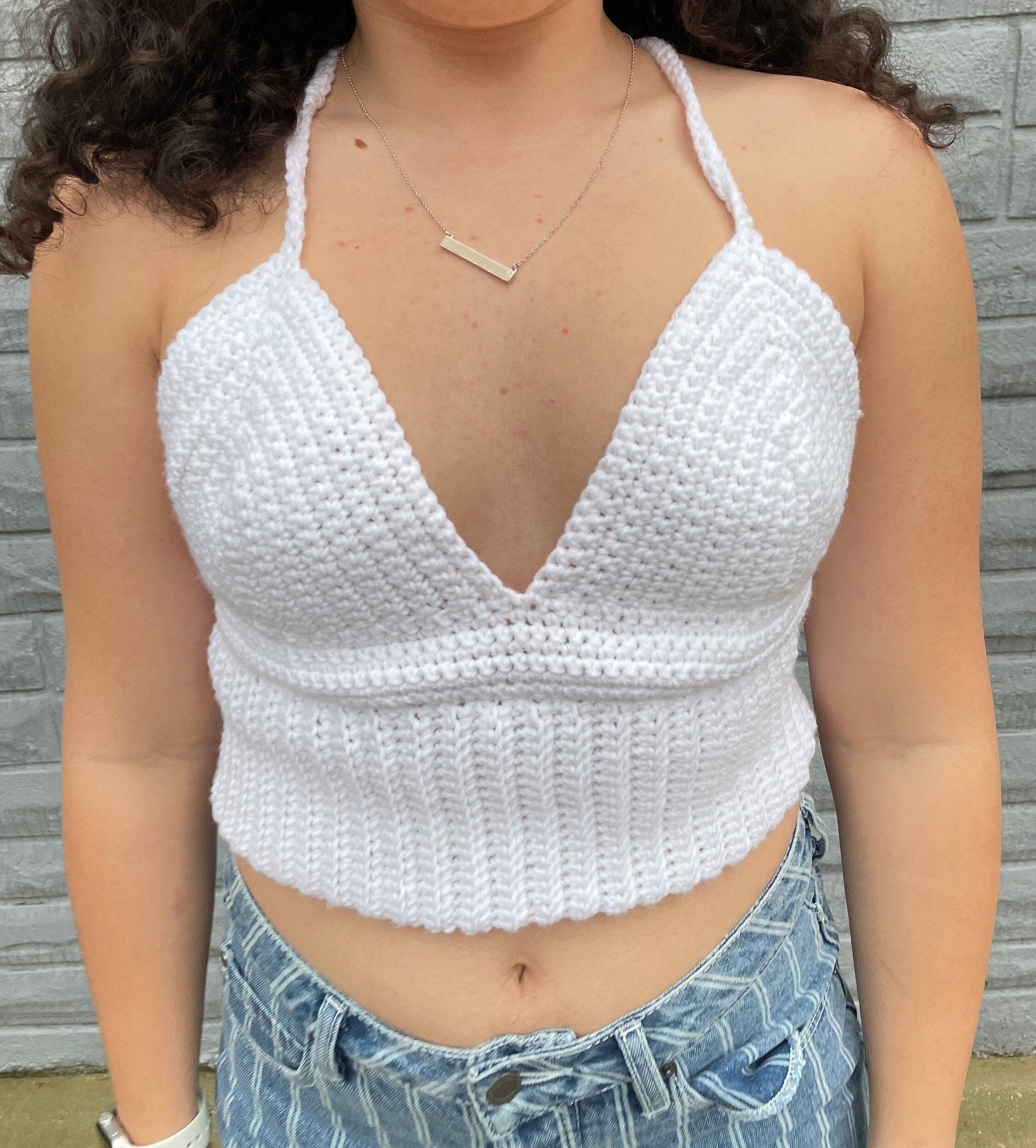 Crochet Lace up Tank Top - Etsy Singapore
