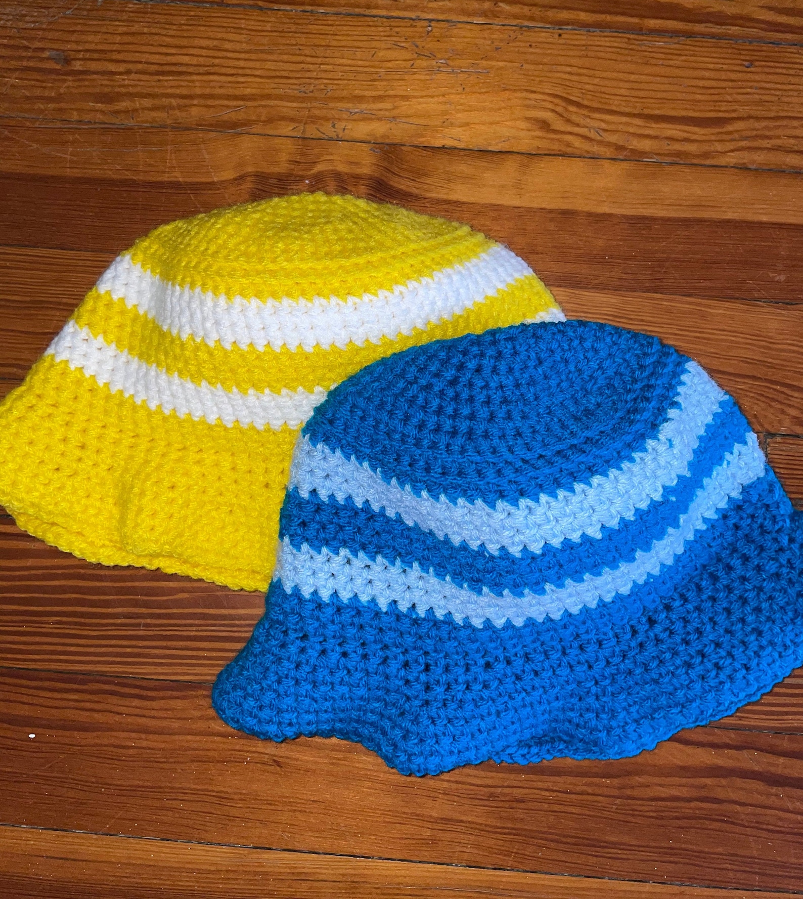 Striped Crochet Bucket Hat | Etsy