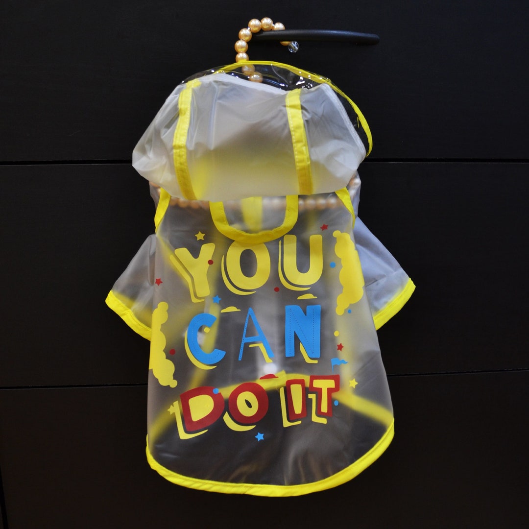 Clear Dog Raincoat Yellow Colorful You Can Do It With Leash Etsy