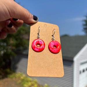 Pink Lemonade Donut Earrings