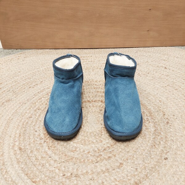 Genuine Suede Journee Ankle Boots in Blue