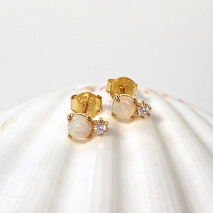 Elegant Celestial Opal Earrings with Crystals, October Birthstone Jewellery, Perfect Birthday or Mother's Day Gift, Christmas Gift