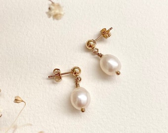 Pearl Drop Earrings, Personalized Pearl Earring, Perfect for Wedding, Special Occasions, Birthday Christmas Gift for Her, June Birthstone