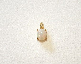 Dainty Opal Pendant Charm, Personalise Your Jewellery, Ideal Birthday or October Birthstone Gift, Customizable Tiny Opal Charm