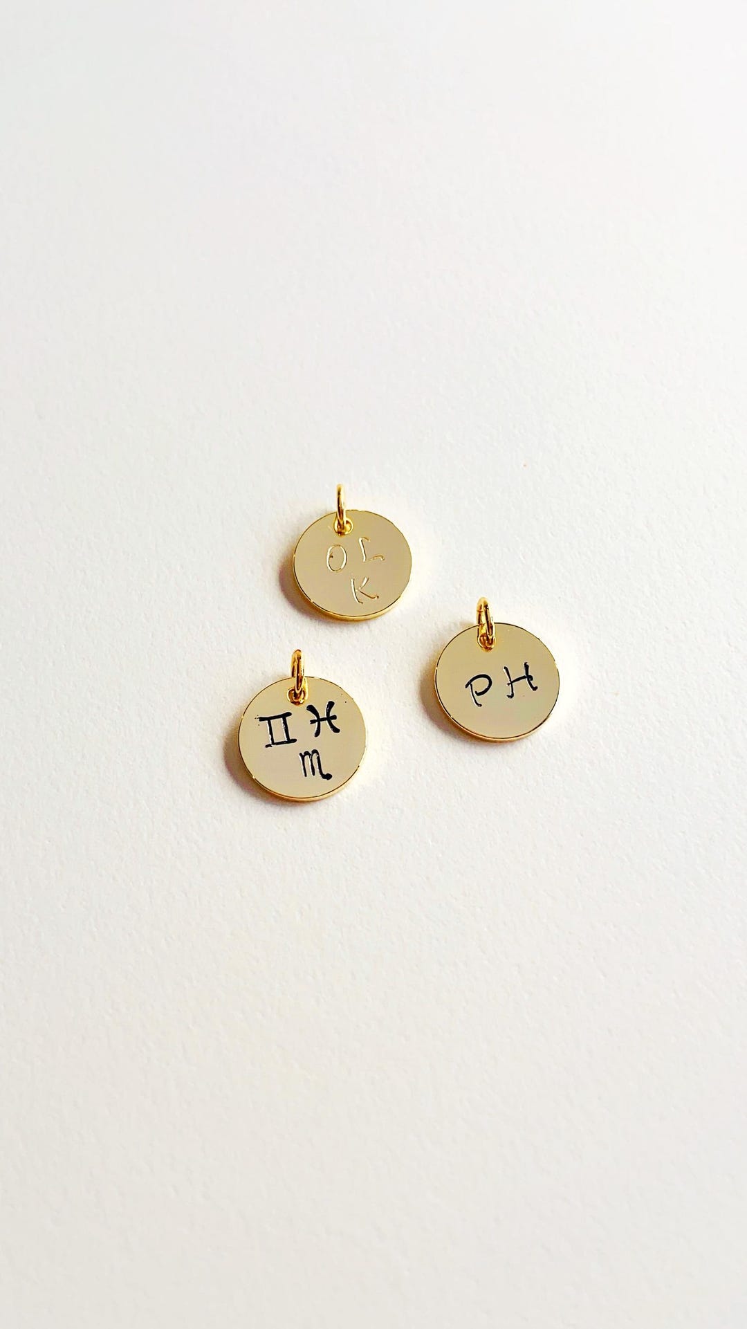 Monogram Dis Add Personalized Hand Stamped 12mm Disc, Customizable Monogrammed ...