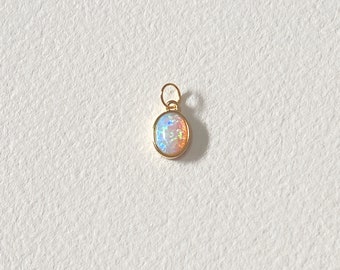 Tiny Opal Pendant Charm | October Birthstone Opal Customise Your Jewelry with an Add On Opal Pendant