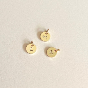 Add A Personalised 3mm Size Name Stamped for Your Necklaces - Round Pendant with Customisable Hand Stamp Initials