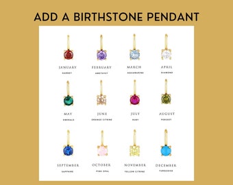 Custom Birthstone Pendant,Handcrafted 18k Gold Plated,Ideal for Necklace Customisation,Perfect Birthday Gift,Individual or Necklace Addition