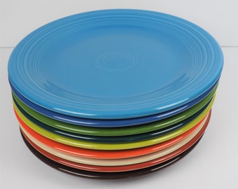 Fiestaware Dinner Plate (Pick your Color) Peacock, Lapis, Shamrock, Lemongrass, Persimmon, Ivory, Paprika, Evergreen, Cobalt