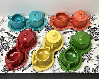 Fiesta Sugar and Creamer Set vintage Kitchenware sugar Bowl