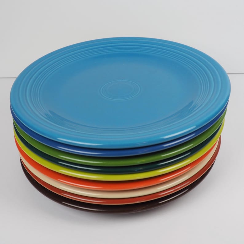 Fiestaware Luncheon Plate Classic Style (Pick your Color) - Happy Colorful Dishes image 1