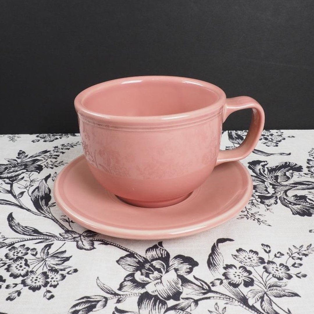Fiestaware HLC Jumbo Cup and Saucer in Rose Etsy