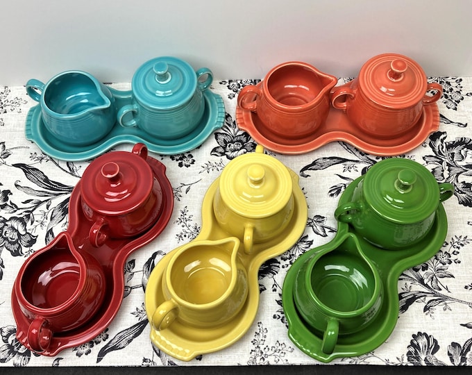 Fiestaware Cream and Sugar Set with Tray – Choice of Color