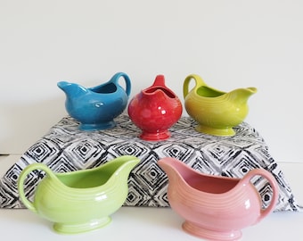 Fiestaware Sauceboat - Gravy Boat - Pick your Color White, Cobalt, Scarlet, Turquoise, Ivory, Shamrock