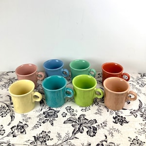 Fiestaware Ring Handled Mug - Pick a color - Rose, Seamist, Yellow, Periwinkle, Persimmon, Apricot, Turquoise and Chartreuse