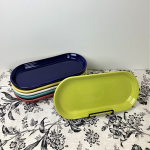 Fiestaware Small Bread Tray or Oblong Serving Platter White Sunflower Turquoise Scarlet Lemongrass Lapis Peacock Ivory Etsy Finland
