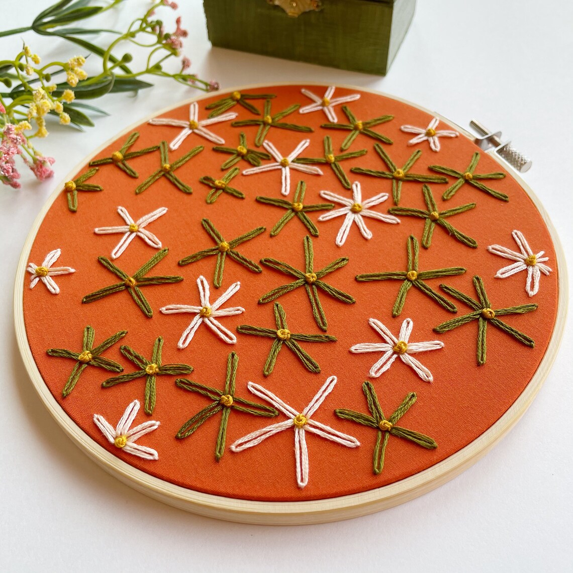 Floral Embroidery Hoop Art Los Angeles Embroidery Etsy