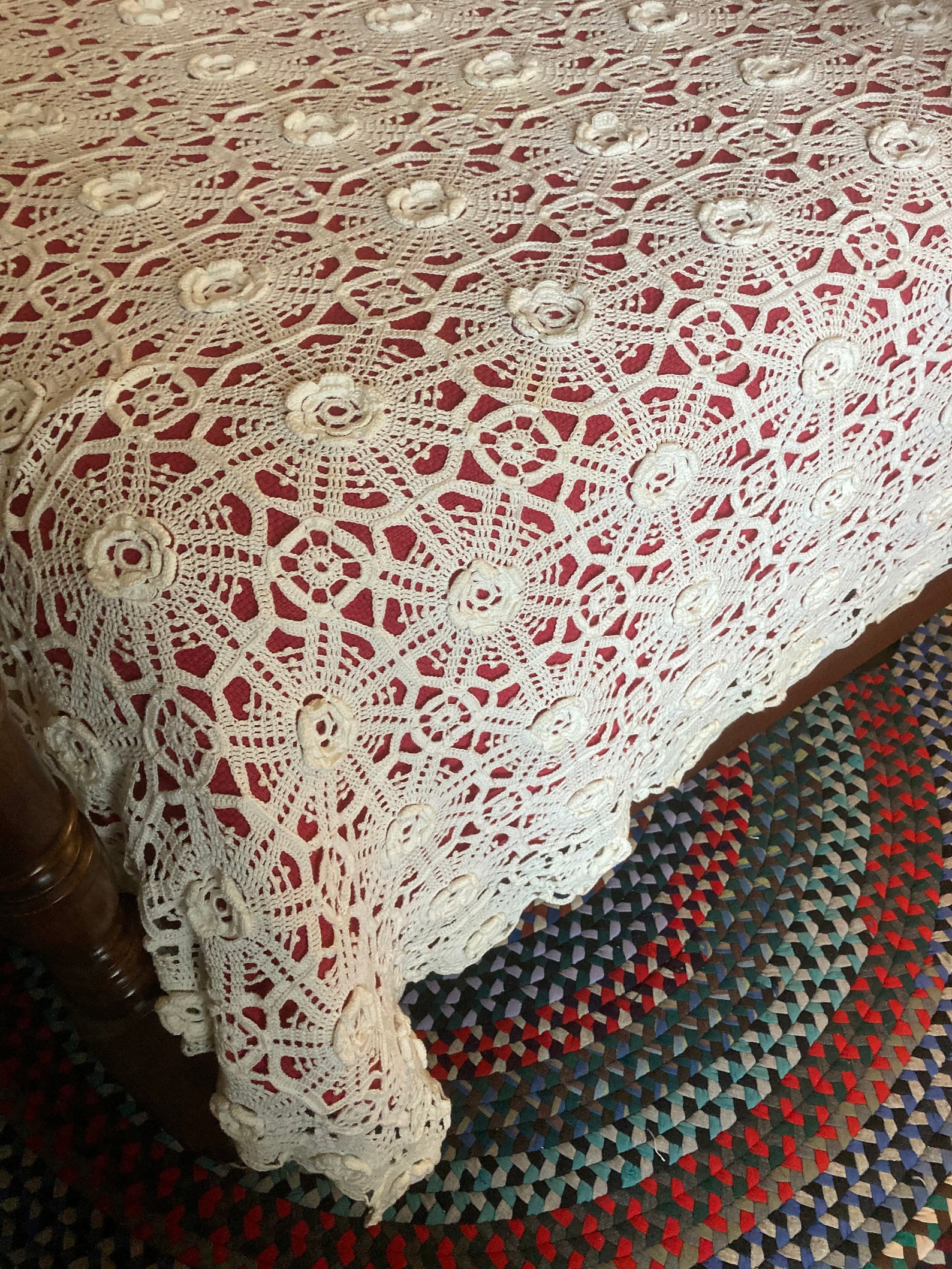 crocheted white bedspread Etsy