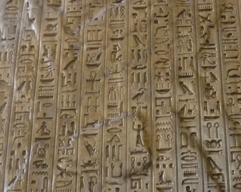 Hieroglyphics wood carving