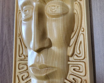 Totem poplar wood carving