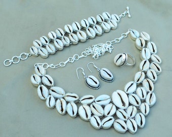 Set di collane di cristallo, collana, orecchini, anello, set di gioielli con bracciale, set di gioielli con pietre preziose placcate in argento, donne vendono gioielli, regalo per la mamma