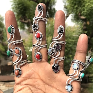 Adjustable Women Ring s Silver Overlay Handmade Rings Hippie Ring Boho Ring Women Gemstone Rings Jewelry Etsy