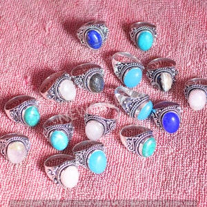 Men Crystal Rings, Custom Dainty Crystal Rings, Unique Gemstone Rings, Rings for Women, Boho Rings, Assorted Crystal Rings Size 6 To 10 image 7