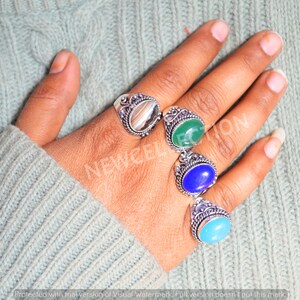 Men Crystal Rings, Custom Dainty Crystal Rings, Unique Gemstone Rings, Rings for Women, Boho Rings, Assorted Crystal Rings Size 6 To 10 image 8