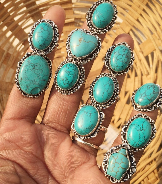 Color Turquesa Anillos Turquesa Plata Anillo Turquesa Tania Plata - Main Image