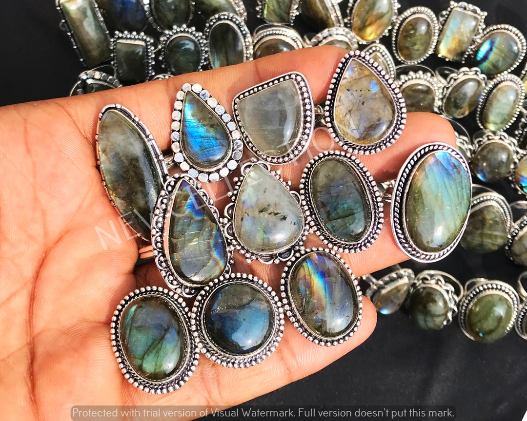 Natural Multi Fire Labradorite Ring, Fire Labradorite Women Ring ...