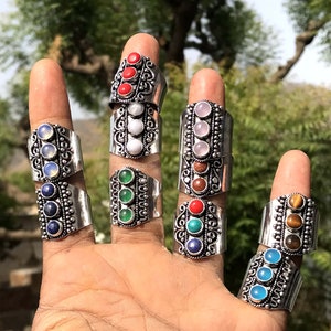 Adjustable Silver Overlay Crystal Ring, Handmade Boho Hippie Jewelry - Etsy