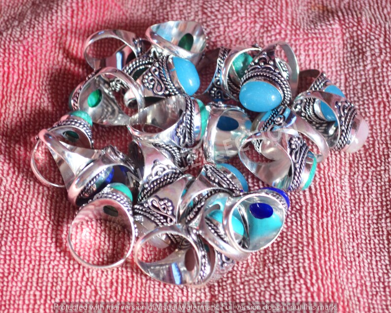 Men Crystal Rings, Custom Dainty Crystal Rings, Unique Gemstone Rings, Rings for Women, Boho Rings, Assorted Crystal Rings Size 6 To 10 image 9