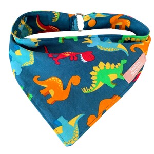 Dinosaurs - No Tie Bandana - Snap On - Dog Accessories - Dog Neckwear - Dinos - T-Rex - Stegosaurus