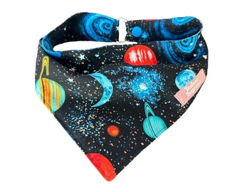 Galaxy Dog Bandana - Snap On, No Tie, Outer Space Pet Neckwear