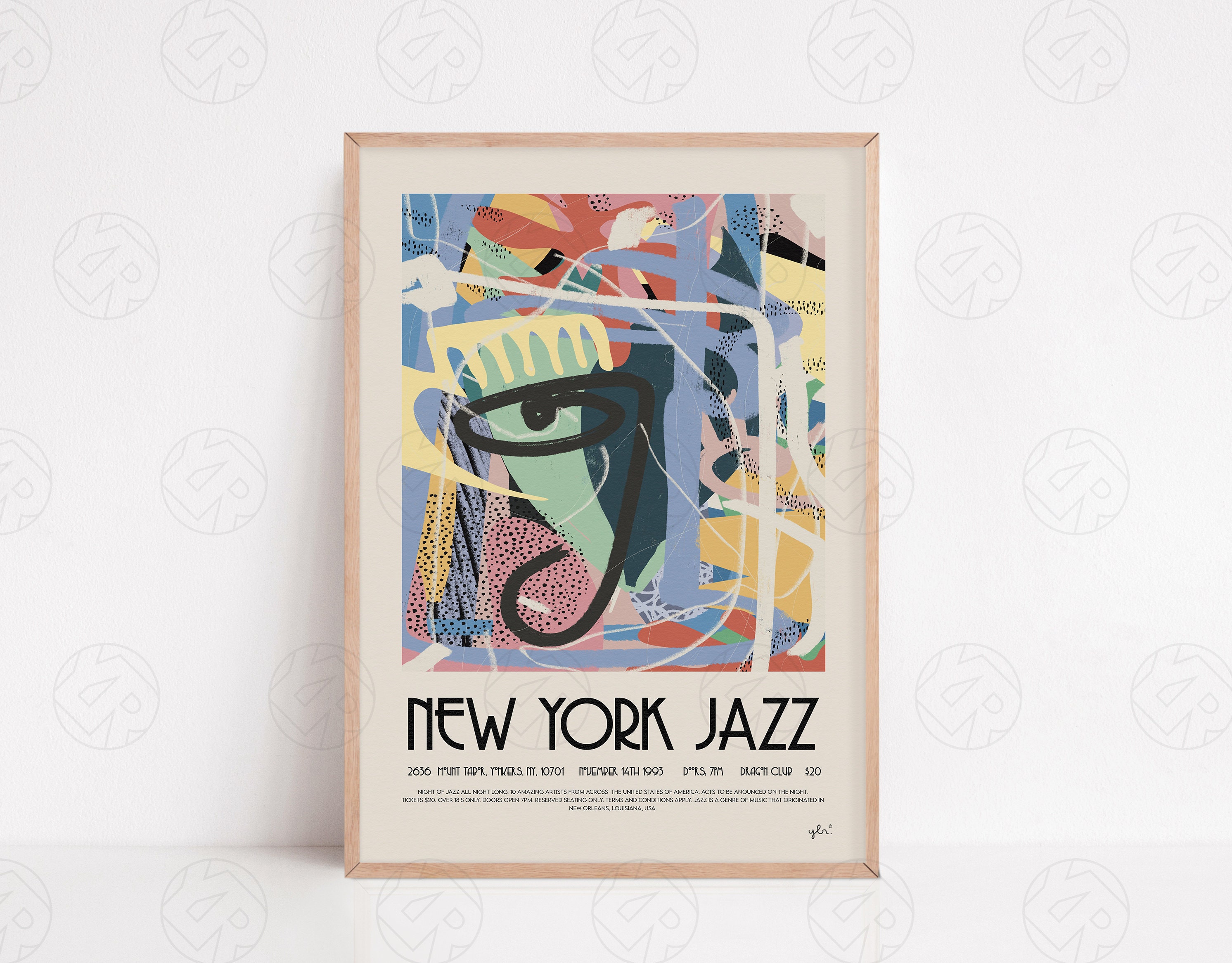 Print Art piano music Jazz Illustration Poster face mask