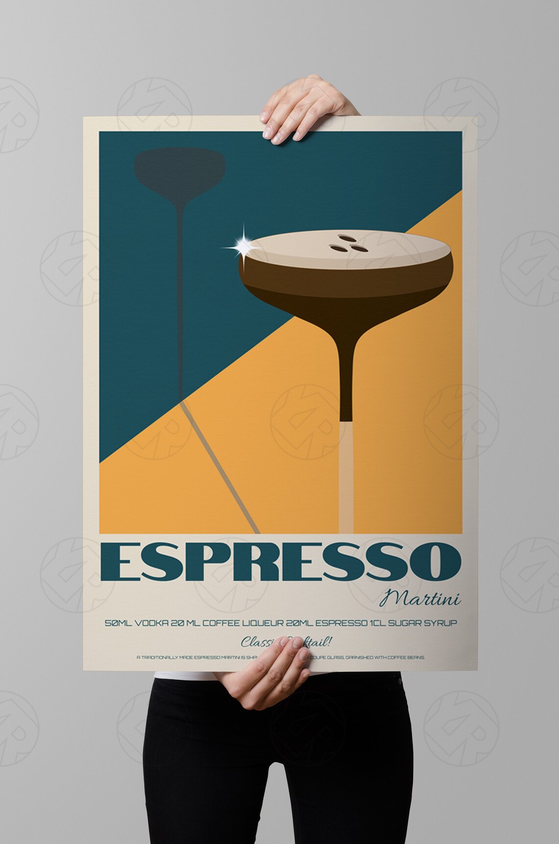 The Espresso Martini Print Positive Wall Art Cocktail Etsy
