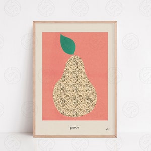 The Pears Poster, Flower Print, Travel Poster, Kitchen Art, Music Lover, Lyrics Poster, Wall Art, Home Decor, Mid Century Modern, Fruit