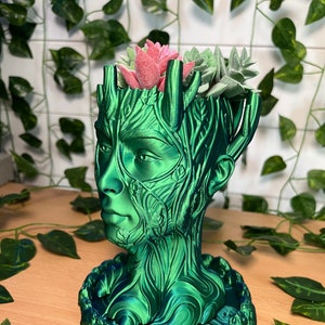 Sacred Tree Planter, Mother Nature succulent pot, Goddess Deity Planter
