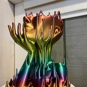 Melted Planter, Woman face pot, Melting Succulent Planter, Goddess Head Planter, 3D Printed Gift, 5 inches TALL, 3 inches WIDE