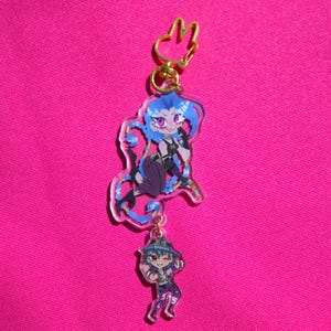Jinx & Isha Linked Charm || Arcane League of Legends Acrylic Keychain