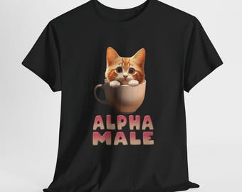 Maglietta divertente gattino maschio alfa, maglietta divertente con meme sui gatti, regali per fidanzato, regalo per padre, maglietta regalo per mamma, regalo per amanti dei gatti, regalo per gatti