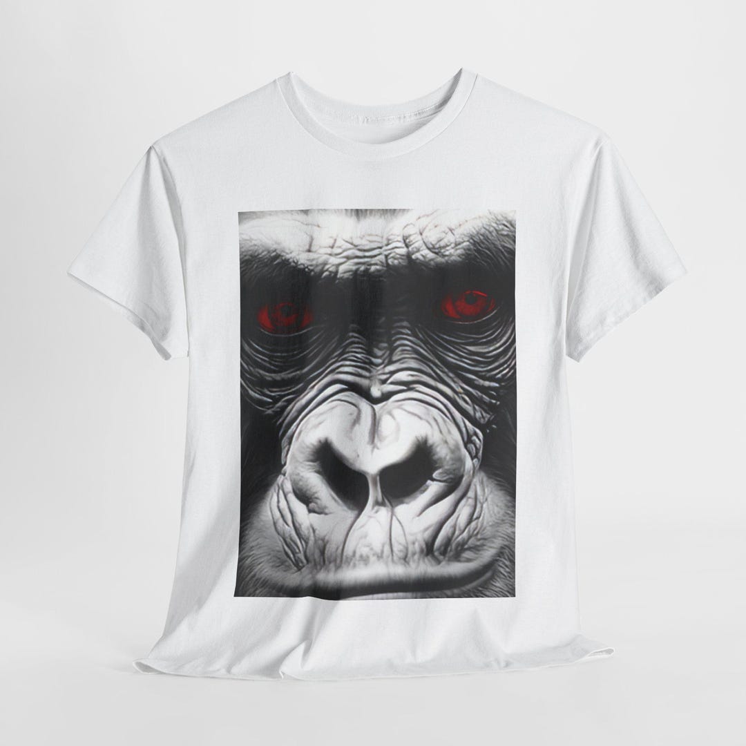 Gorilla Face Graphic Tee, Monkey Print Shirt, Wildlife Lover Gift ...