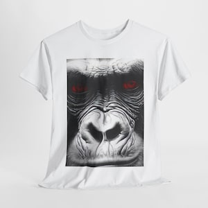 Gorilla Face Graphic Tee, Monkey Print Shirt, Wildlife Lover Gift, Jungle Theme Tshirt, Nature Graphic Tee, Gift, Best Seller Shirt