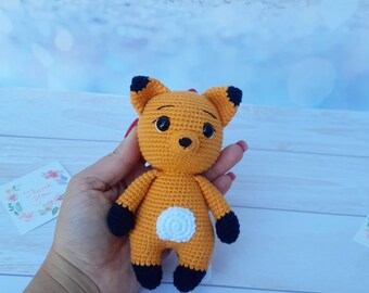 Crochet fox, Red fox toy, Cotton toy for a child, Children&#39;s toy, Gift for granddaughter and grandson