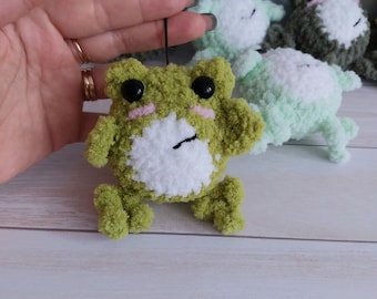 Frog friend,Worry frog,Frog keychain,Crochet frog,Fidget toy,Plush frog,Frog stress ball,Key fob for backpack and bag