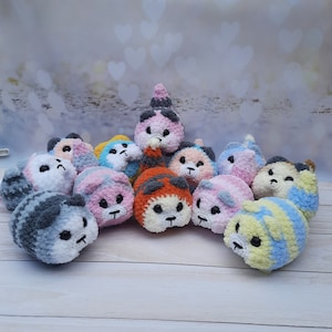 Katzenfreund,Sorgentier,Süße kleine farbige Katze,Katze zum Stressabbau,Plüschtier,Geschenk für die Beste Freundin,Angstball,Fidget Spielzeug,Stofftier