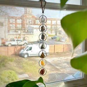 Chakra Wall Hanging | Chakra Crystal, Raw Crystal Chakra Hanging, Chakra Stone Wall Hanging, Suncatcher Crystal, Hippie Room Decor, Zen Room